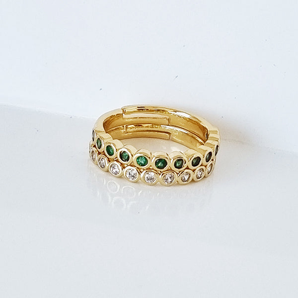 EMERALD BEADED RING