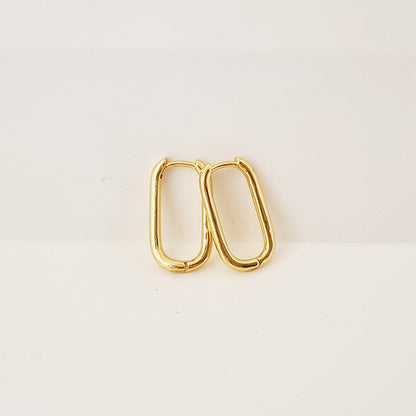 SQUARE OVAL HOOP EARRINGS
