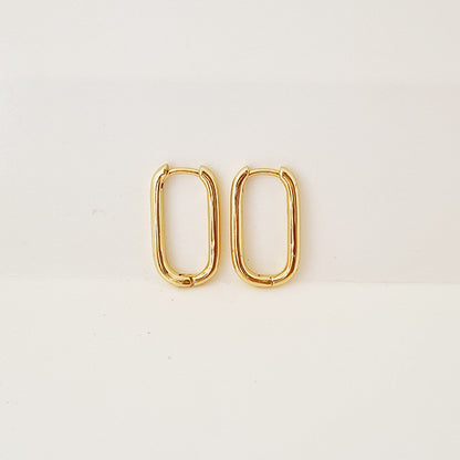 SQUARE OVAL HOOP EARRINGS
