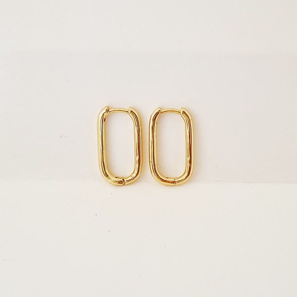 SQUARE OVAL HOOP EARRINGS