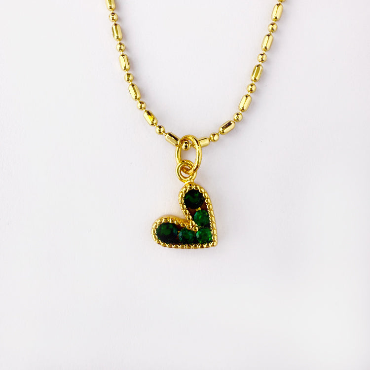 EMERALD PETITE HEART NECKLACE