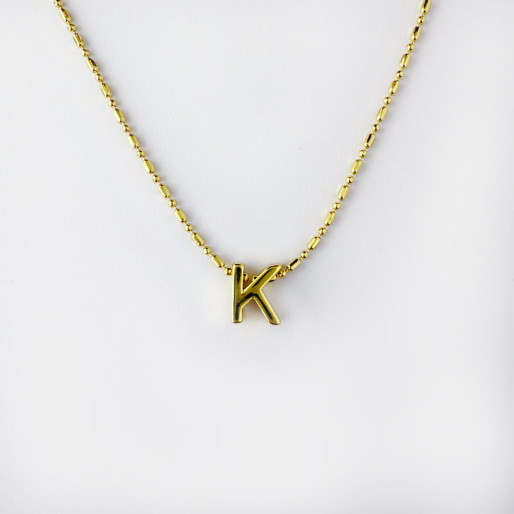 BEADED INITIAL NECKLACE
